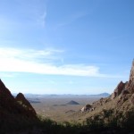 Blick aus dem Canyon übder die Wüste