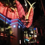 Neonreklame des Flamingo Casino auf dem Las Vegas Boulevard